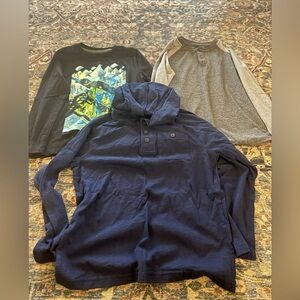 Bundle of boys long sleeve shirts size medium